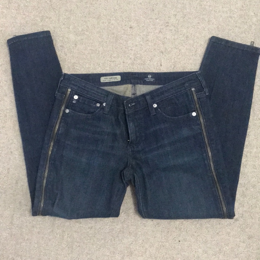 AG skinny ankle jeans with side zipper
